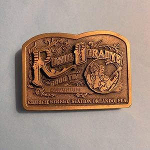 Rosie Ogradys Good Time Emporium Florida Belt Buckle Brass Western Saloon Cancan